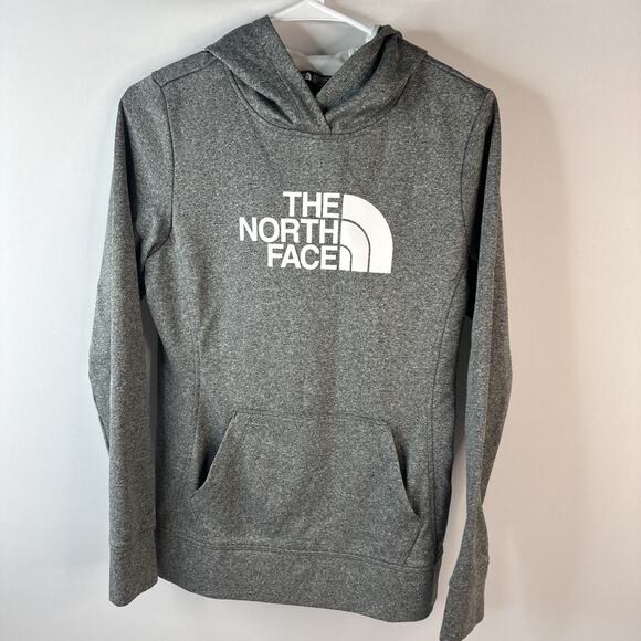 The North Face Sweatshirt Womens Medium Logo Fleece Lined Grey Hoodie - Picture 2 of 6